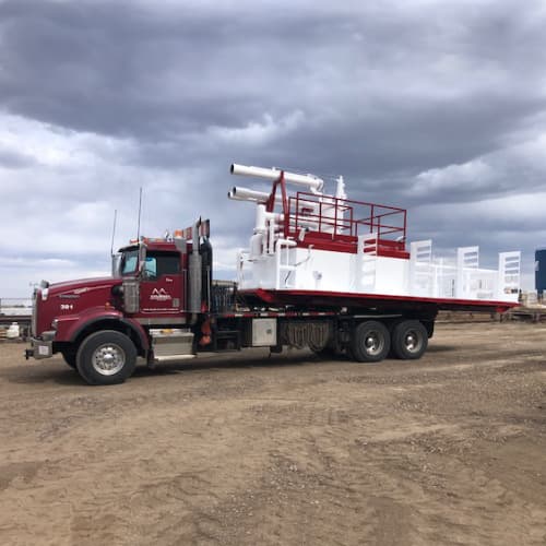 Enviroex spotting flare line skid rig to new location