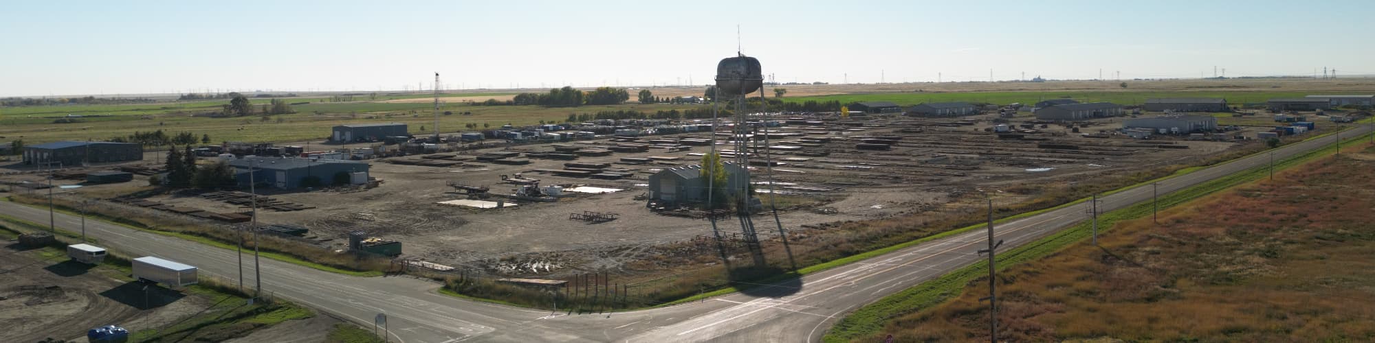 The secure yard of Enviroex from the opposite corner